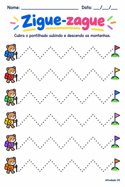 Página de exemplo do Super Caderno de Caligrafia