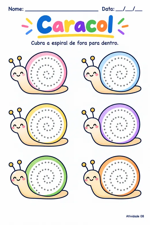 Página de exemplo do Super Caderno de Caligrafia